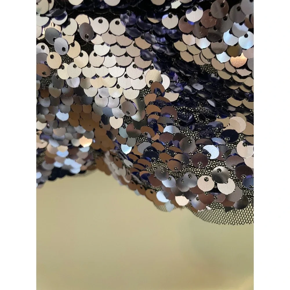 Free People Siren Sequin Mini‎ Dress Velvet Belt Purple Size 4 Party Cocktail